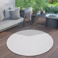 Paco Home In & Outdoor Tapis Tissu plat uni moderne résistant aux intempéries pour terrasse cuisine Motif uni Taille 80 cm Rond