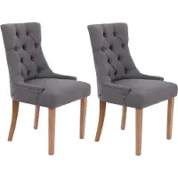 CLP lot de 2 chaises de salle à manger Aberdeen tissu