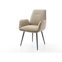 DELIFE Chaise-de-salle-à-manger Zoa-Flex tissu mixte couleur boue 4 pieds coniques noir ressorts ensachés
