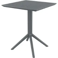 CLP Table pliante résistante aux intempéries, table de jardin pliante Sky pour l'extérieur, couleur gris foncé
