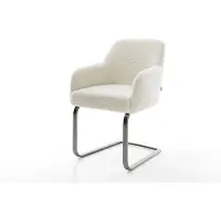 DELIFE Cantilever Greg-Flex tissu teddy beige pied cantilever plat grafiete resorts ensachés