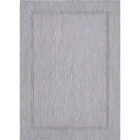 Teppium Tapis Extérieur 80x150 cm Argent Design Bordure Tissage Plat Résistant aux Intempéries Lavable pour Entrée Balcon Cuisine