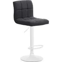 CLP Tabouret de bar Calma, revêtement en tissu, pivotant à 360° et réglable en hauteur | Couleur : gris foncé. Structure : blanc