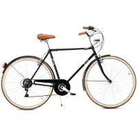 VELOmarche Via Veneto Vélo de ville Condorino Man 28" 6 vitesses, taille 54, noir « Poudre de café » (mat)
