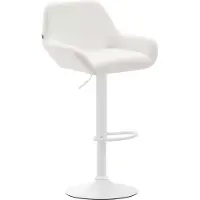 CLP Tabouret de bar Braga similicuir blanc