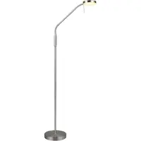 TRIO Lampadaire moderne bras de lecture flexible rechargeable nickel mat pour salon chambre 160 cm couleur changeante LED 3W MORENO