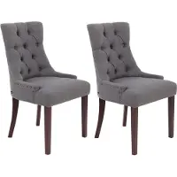 CLP lot de 2 chaises de salle à manger Aberdeen tissu