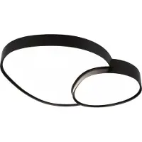 TRIO Plafonnier LED sur mesure avec télécommande RISE noir et blanc 51 W, nuances de blanc, 5100 lm, métal, dimensions : 11 x 77 x 63 cm, IP20,
