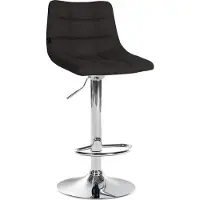 CLP Tabouret de bar Jerry, hauteur réglable et pivotant à 360°. Couleur : noir. Structure : chromée