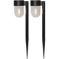 Star Trading Lampe de chemin solaire à LED « Cupola », lot de 2, noir