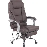 CLP Chaise de bureau Pacific en cuir véritable avec fonction massage
