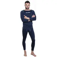 Kirkjubøur "Hafjall" Hommes Set sous-vêtements thermo 2 pièces bleu