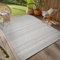 Teppium Tapis Extérieur Gris 160x230 cm Résistant aux Intempéries UV Facile d’Entretien Design Scandinave Boho pour Cuisine Balcon Terrasse Jardin Salon
