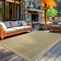 Carpetsale24 Tapis Intérieur Extérieur Terrasse Balcon Cuisine Aspect Sisal Tissage Plat Imperméable Uni Structuré, Taille: 240x340 cm