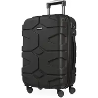 Hauptstadtkoffer - X-Kölln - Valise à main trolley avec soufflet d'extension 4 roues robuste coque dure valise de voyage extensible, serrure TSA 50 L,Noir