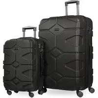 Hauptstadtkoffer X-Kölln - Set de 2 valises trolleys extensibles, coque dure robuste ABS, bagage à main + bagage à main, TSA, (S & L),Noir