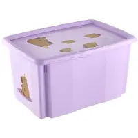 Keeeper Aufbewahrungsbox karolina "Capybara", 45 Liter Dreh-/Stapelbox mit Deckel, aus PP, soft purple, mit (40 cm, 45 l)