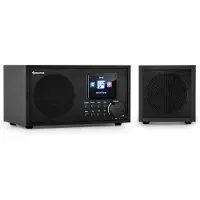 Auna - radio rechargeable avec Bluetooth, fonctionne sur piles, DAB/DAB+/FM, affichage HCC, réveil