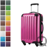 Hauptstadtkoffer Alex - Valise bagage à main avec extension trolley cabine 4 roulettes, bagage à bord pour chaque compagnie aérienne, trolley de voyage taille S coque dure brillante, 55 cm, 42 litres,Magenta