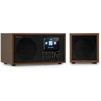 Auna Radio Portable Bluetooth et Rechargeable, Poste Radio Numérique DAB/DAB+/FM/Streaming, Mini Radio Portables Stéréo, Écran HCC, 5h d'Autonomie, Radio FM, Alarme de Réveil, Alimentée au Secteur