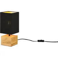 TRIO Lampe de table WOODY, bois clair et noir, 1xE14x40W, bois, dimensions : 30x12x12 cm, IP20, RL