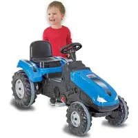 Jamara Tracteur à pédales bleu à grosses roues