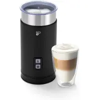 Tchibo Mousseur à lait électrique , revêtement antiadhésif, mousse de lait chaude et froide, pour latte macchiato, cappuccino et cacao, boîtier en acier inoxydable