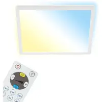 Briloner CCT LED Panel LEUCHTEN SLIM, 18 W, 2400 lm, IP20, blanc, plastique, dimmable, avec télécommande, CCT, 29,3 x 29,3 x 2,8 cm