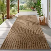 HomebyHome Tapis Intérieur Extérieur Imperméable Aspect Naturel Jute Idéal pour Salon Cuisine Terrasse et Balcon, Taille: 80x150 cm