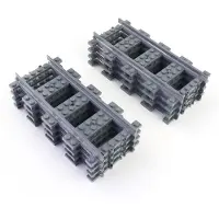LEGO City Rail de chemin de fer droit gris foncé - 53401 NOUVEAU ! Quantité 10x