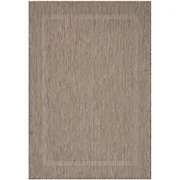 Teppium Tapis Extérieur 80x150 cm Marron Design Bordure Tissage Plat Résistant aux Intempéries Lavable pour Entrée Balcon Cuisine