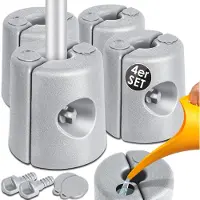 Kesser : Jeu de 4 pieds pour stands de pavillons, en HDPE, dimensions 22x22x25 cm, remplissables avec de l'eau ou du sable, pour pavillons et tentes