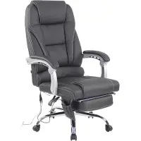 CLP Chaise de bureau Pacific en cuir véritable avec fonction massage