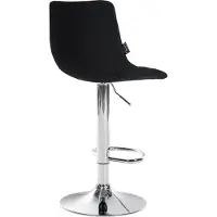 CLP Tabouret de bar Jerry, revêtement en similicuir, réglable en hauteur et pivotant à 360°. Couleur : noir. Structure : chromée