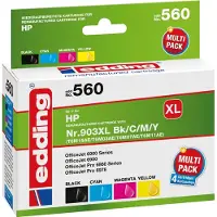 Edding EDD-560 Cartouches d'encre Multipack noir cyan magenta jaune