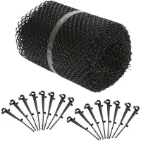 Monzana Protège-gouttière 28 mètres, comprenant 64 clips de fixation, résistant aux intempéries, protège contre les feuilles, idéal pour les gouttières, peut être découpé, couleur noire