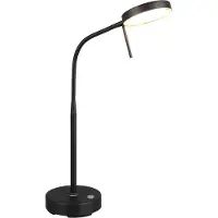 TRIO Lampe de bureau sans fil noire bras flexible rechargeable USB-C couleur variable LED 3W MORENO RL