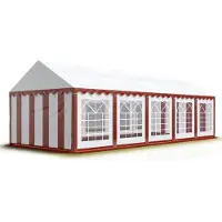 Sonstiges TOOLPORT 5x10 m Tente de réception / Barnum rouge-blanc toile de haute qualité PVC 700 N