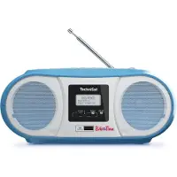 Technisat Boombox 3 W FM/DAB+ CD Bluetooth MP3 USB avec réveil. Bibi&Tina bleu/blanc DIGITRADIO 1990 BIBI&TINA 0040/3952