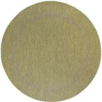 Carpetsale24 Tapis Intérieur Extérieur Tissage Plat Aspect Sisal avec Bordure Imperméable pour Cuisine Terrasse Salon, Taille: 120 cm rond