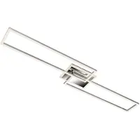 Briloner Plafonnier LEUCHTEN FRAME, 40 W, 5200 lm, IP20, chrome-alu, métal-plastique, intensité lumineuse variable, CCT, 110 x 24,8 x 8 cm