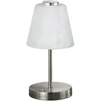 TRIO Lampe de table LED EMMY argent-blanc 2,5 W, blanc chaud, 200 lm, métal, dimensions : 24,5 x 12 x 12 cm, IP20, RL