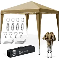 Casaria Tonnelle de jardin Capri 3x3m Tente de reception Beige Pavillon de jardin