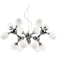 Ideal Lux Suspension contemporaine Nodi Métal Blanc 15 Lumières E14