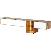 MASSIVMOEBEL24.DE MASSIVMOEBEL24 | Meuble TV en bois de Chêne 240x43x55 naturel huilé /blanc WIEN #110