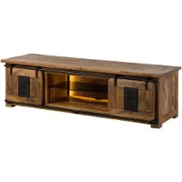 MASSIVMOEBEL24.DE MASSIVMOEBEL24 | Meuble TV en bois de Manguier / Bois de récupération 180x55x50 naturel laqué RAILWAY LUX #130