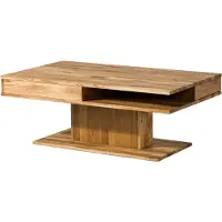 MASSIVMOEBEL24.DE MASSIVMOEBEL24 | Table basse en bois de Chêne 85x85x45 naturel huilé / blanc WIEN #100