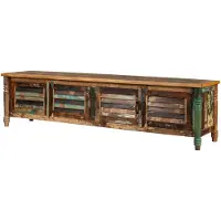 MASSIVMOEBEL24.DE MASSIVMOEBEL24 | Meuble TV en Bois de récupération 220x50x55 multicolore laqué FABLE #34