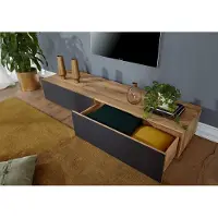 MASSIVMOEBEL24.DE MASSIVMOEBEL24 | Meuble TV 195x52 Chênes sauvage et lombard huilé Bois naturel FRANKFURT #109