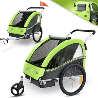 Kesser Remorque pour enfants, remorque vélo Sport-RX 2 en 1, modèle jogger, avec roue avant pivotante à 360°, pour 1 à 2 enfants